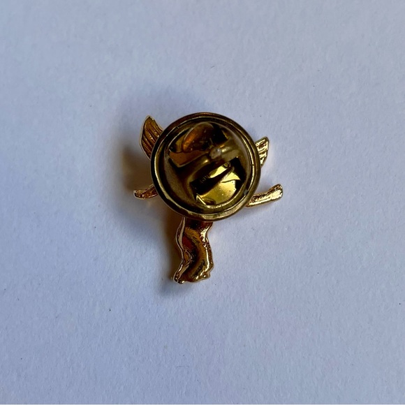 Gold Cherub Angel Lapel Pin Brooch - Picture 3 of 6